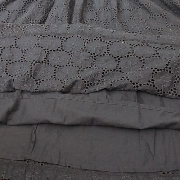 French Connection fit and flare cotton Embroidered Eyelet navy midi dres… - Picture 16 of 16